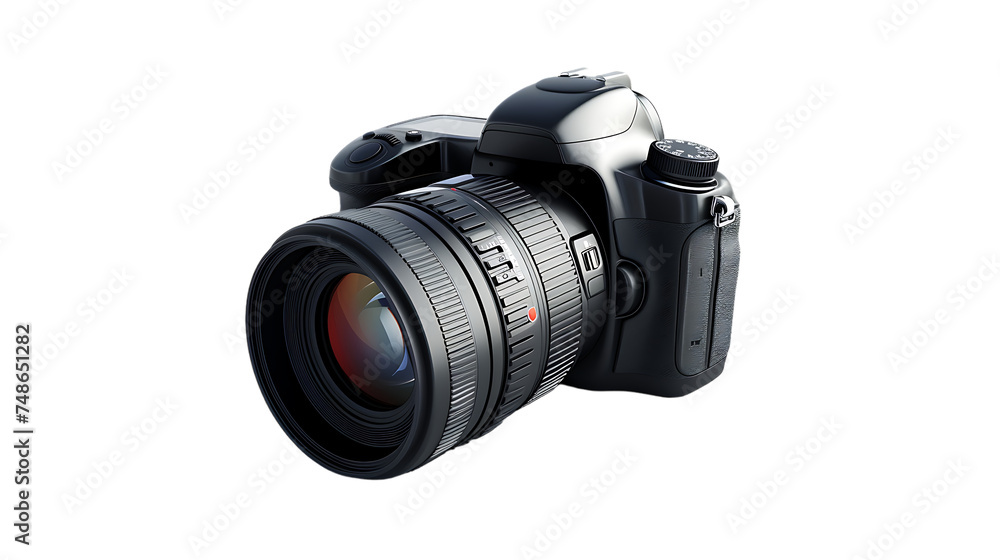 Fototapeta premium Digital photo camera on isolated transparent background