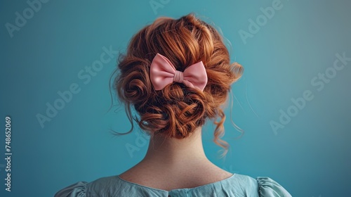 Hair bow on female hairstyle