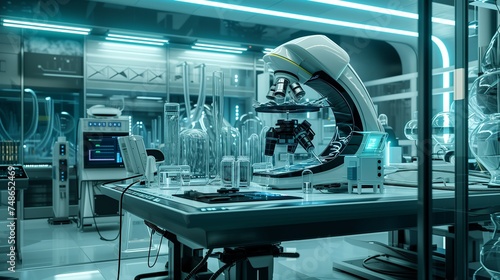 interior of a futuristic laboratory