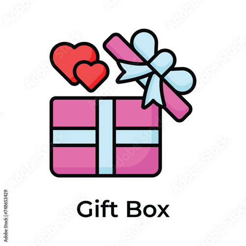 Creatively designed vector of gift box with heart, surprise gift, mothers day present