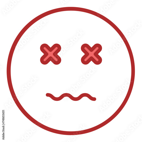 Artistic Fainting red line filled icon