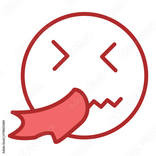 Sniffles & Strokes red line filled icon
