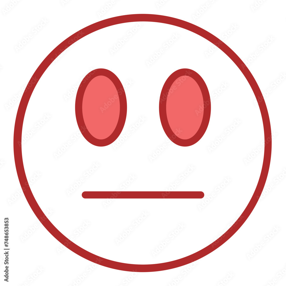 Neutral Expressions red line filled icon Neutral Expressions red line filled icon