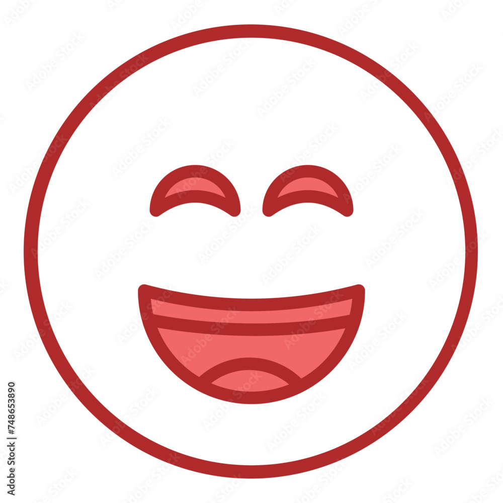 Cheerful Canvas red line filled icon Cheerful Canvas red line filled icon