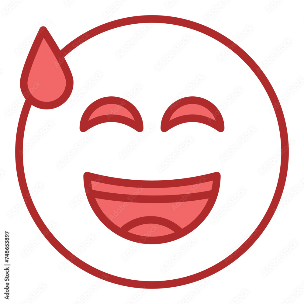 Laughter Lines red line filled icon Laughter Lines red line filled icon