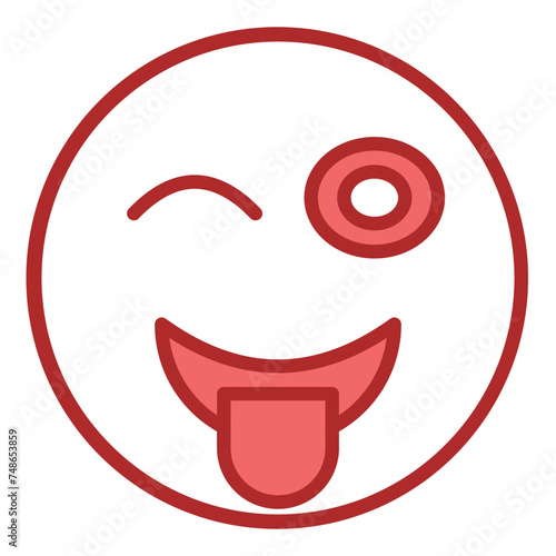 Whimsical Whirlwind red line filled icon