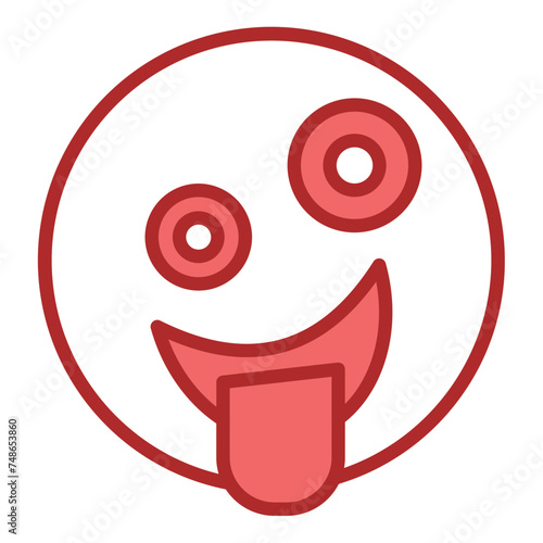 Crazy Creative Zone red line filled icon