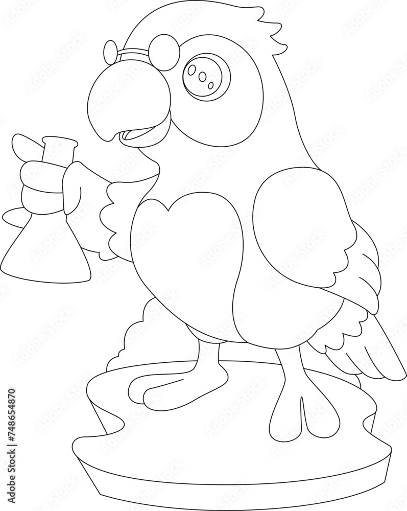 Parrot Teacher Test tube Chemistry Vector Graphic Art Illustration Parrot Teacher Test tube Chemistry Vector Graphic Art Illustration