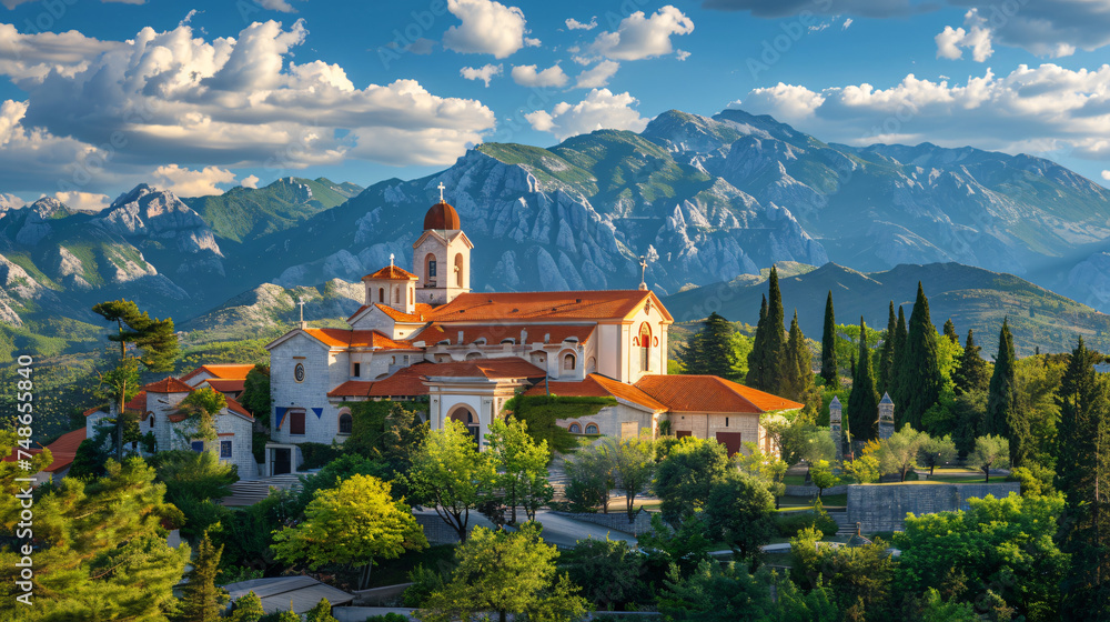 Karlovac Monastery in Montenegro. View of Monastery.