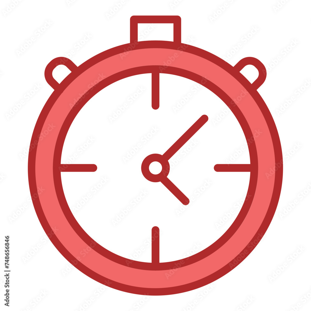 Stopwatch Icon red line filled icon Stopwatch Icon red line filled icon