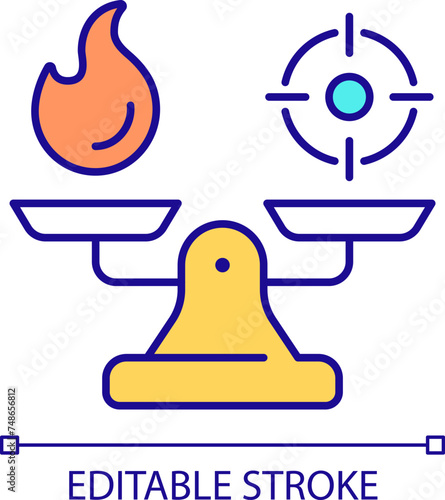 Workflow managing methodology RGB color icon. Milestone evaluation, quality. Process optimization, resource allocation. Isolated vector illustration. Simple filled line drawing. Editable stroke