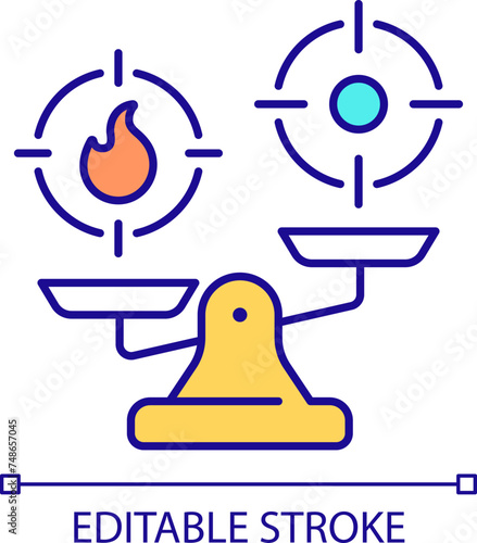 Task organization methodology RGB color icon. Process optimization methodology. Resource allocation. Milestone evaluation. Isolated vector illustration. Simple filled line drawing. Editable stroke
