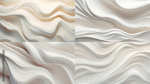 Infinite layers of creamy white merging and diverging in a silent symphony of abstraction