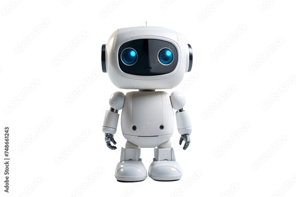 white robot on a transparent background