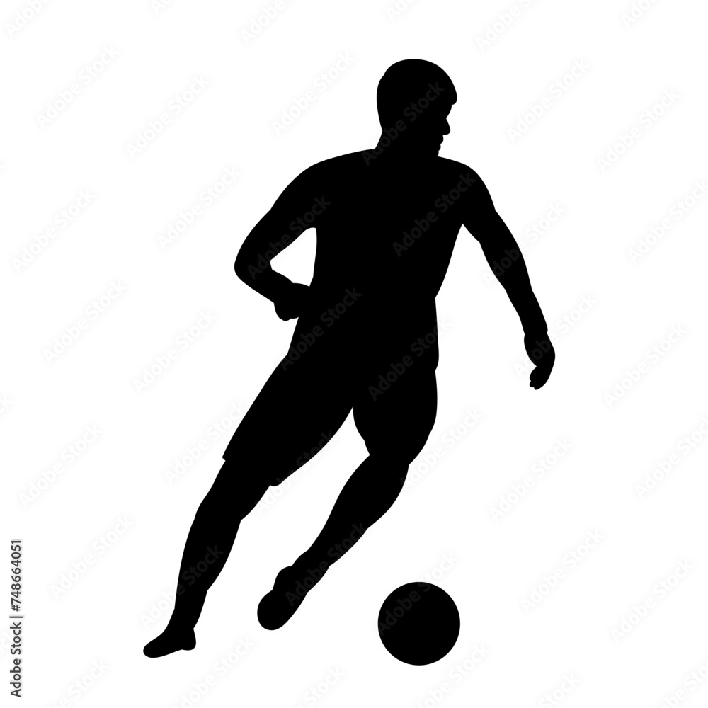 silhouette of a man football player on a white background vector