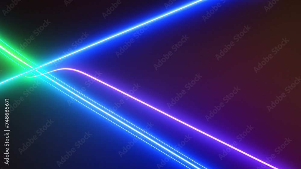 Curved neon light beams, Radiant Neon Glows, Luminous Neon Arcs, Vibrant Neon Waves, Neon Aura Symphony - obrazy, fototapety, plakaty 