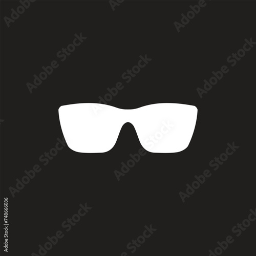 Vector illustration of hipster nerd style black glasses silhouette isolated on white background