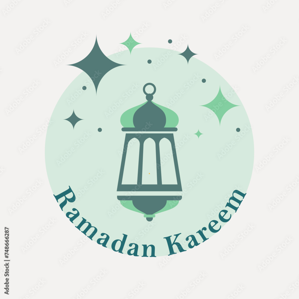 Lantern ramadan kareem background design