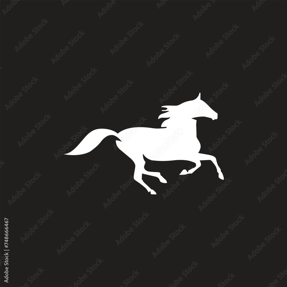 Fototapeta premium Running and prancing horse sketch portrait