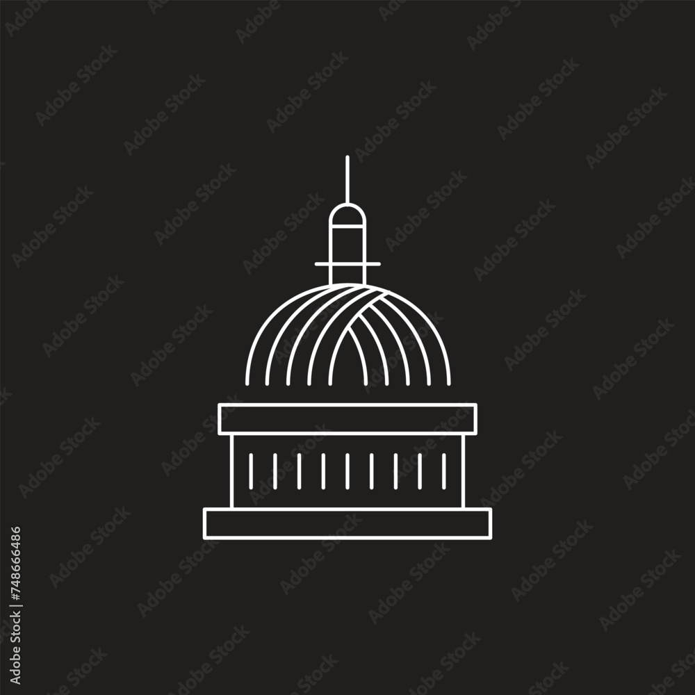 United States Capitol building icon. Vector illustration