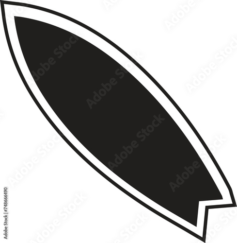 Cartoon surf board for wave, Surfboard front, top and side view. Surfer for water sport. surfing emblems, icon and label. Surfboards symbol.