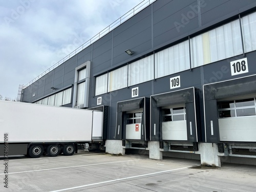 loading docks for trucks at logistic center