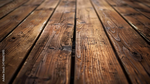 Warm and inviting, this image of a wooden table is perfect for creating a cozy and rustic feel.