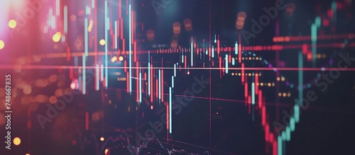 digital trading chart background photo