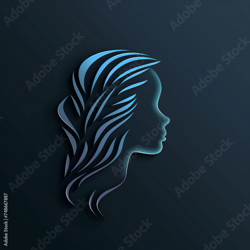 Creative black colour logo design with blue background