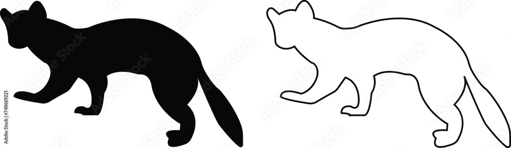 Marten silhouettes. marten icon set from animals element collection wildlife outline vector isolated on transparent background. Line and flat black icon marten sign, symbol for web and mobile Marten silhouettes. marten icon set from animals element collection wildlife outline vector isolated on transparent background. Line and flat black icon marten sign, symbol for web and mobile