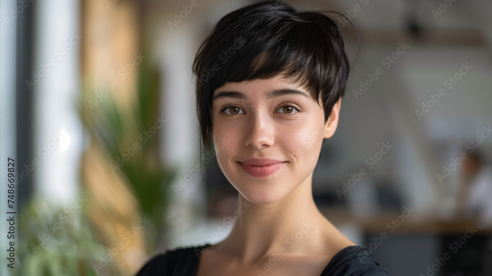 Young adult technology businesswoman boss in office building Young adult technology businesswoman boss in office building