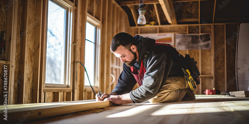 A builder construction wall from wood. A builder construction wall from wood.