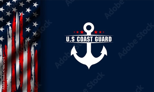 U.S. Coast Guard Birthday August 4 background vector illustration photo