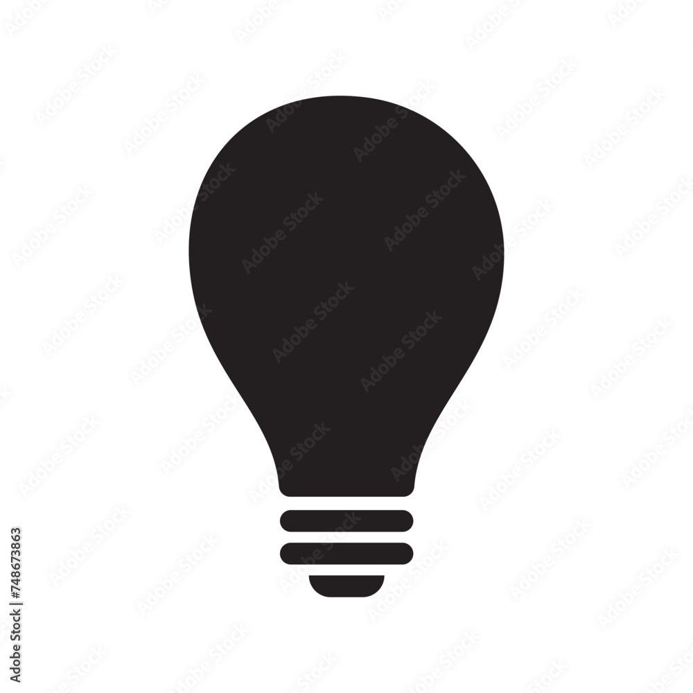 Light bulb icon vector illustration isolated on white background. Light bulb icon vector illustration isolated on white background.