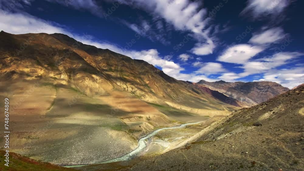 Beautiful view of Spiti Valley, shot during the crossover trek of Pin bhabha pass in Himachal Pradesh, India Beautiful view of Spiti Valley, shot during the crossover trek of Pin bhabha pass in Himachal Pradesh, India
