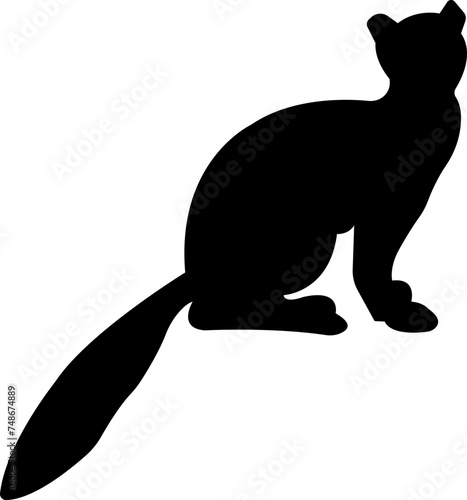Marten silhouettes. marten from animals element wildlife outline vector isolated on transparent background flat black icon marten sign  symbol for web and mobile