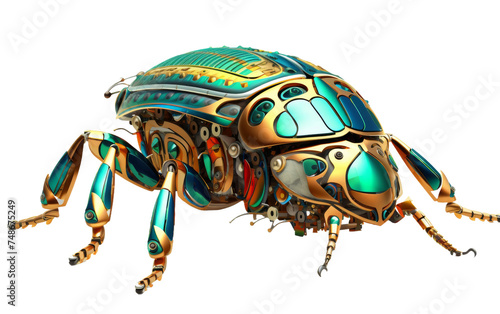 Digital Beetle Rendering on white background