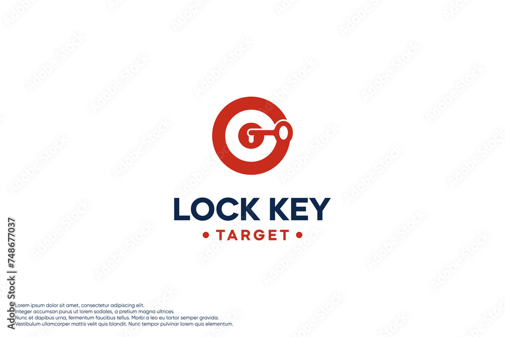keyhole with target shot , unique , logo vector template.