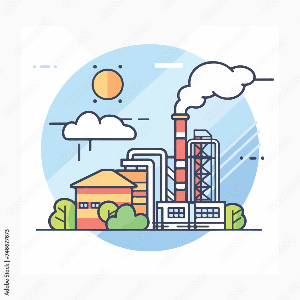 Sinergy flat line illustration concept vector isolated