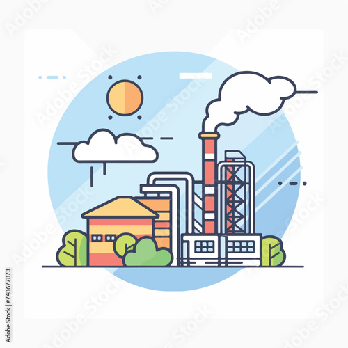 Sinergy flat line illustration concept vector isolated