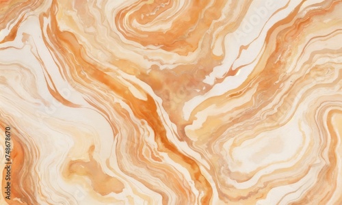 Rich swirls of caramel and ivory traverse this abstract marble pattern. The fluidity of colors creates a calming yet sophisticated backdrop.