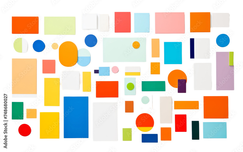 Vibrant Sticky Note Collection on white background