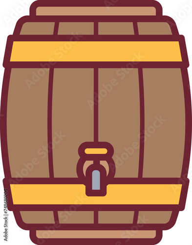 beer barrel wooden container vector cartoon illustration