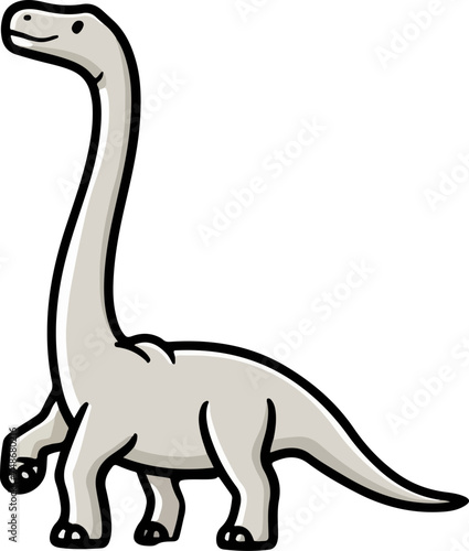 brachiosaurus dinosaur cartoon illustration