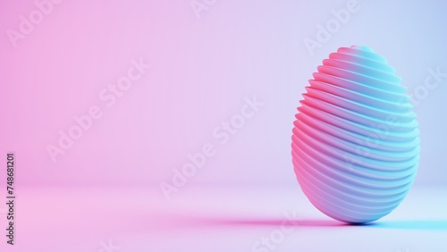 3D minimalist Easter egg design with a retro wave aesthetic  blending classic holiday elements with a modern twist