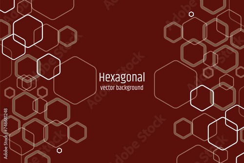 Abstract red hexagon background. Eps10 vector