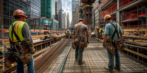 Graceful and strong, construction workers actively shaping the cities we live in.