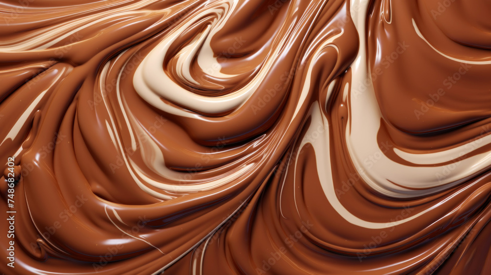 Texture of chocolate mixed with white cream. Elegant sweet background. Generative AI Texture of chocolate mixed with white cream. Elegant sweet background. Generative AI