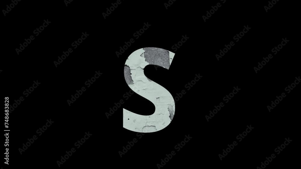 Letter S with fire and ash with alpha channel, alphabet Letter S with fire and ash with alpha channel, alphabet