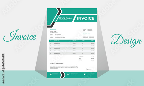 Invoice minimal design template Minimal Corporate Business Invoice design template vector illustration bill form price invoice Creative invoice template vector. business stationery design payment 
pro